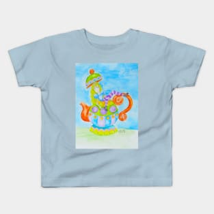 Alice inside the Tea Pot Kids T-Shirt